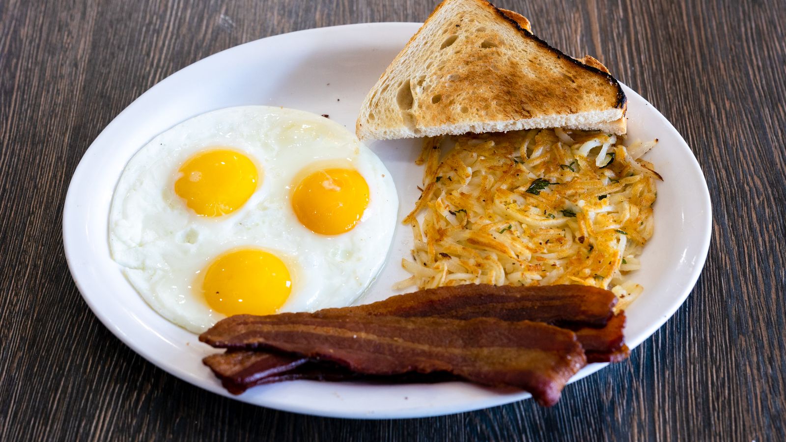 Classic American breakfast plate